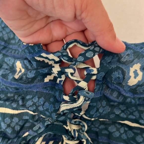 RAGA CROP TANK BLUE & WHITE BOHEMIAN SIZE LARGE - Picture 6 of 12